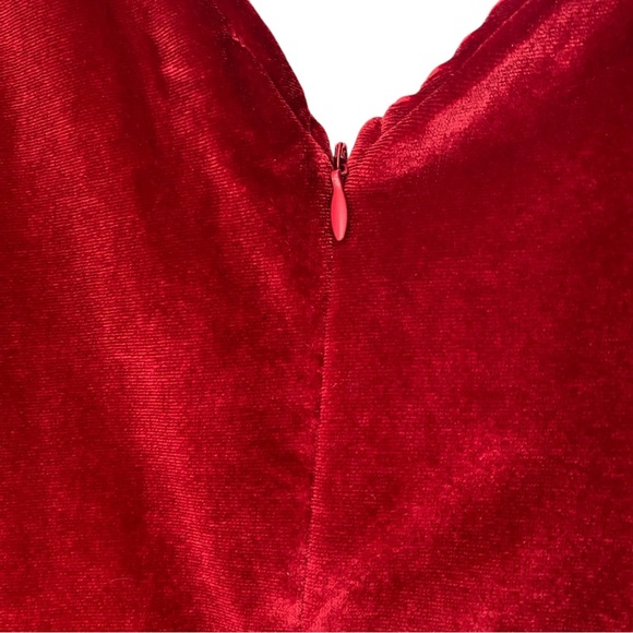 NEW Jay Jay Brand Deep Cranberry long sleeve v neck pleated velour bodycon dress - Picture 9 of 16